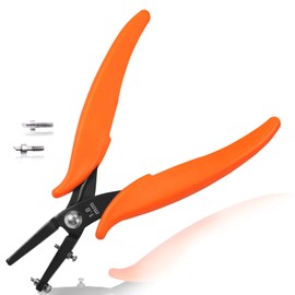 LEONTOOL Metal Hole Punch Pliers 6" Small Round Hole Punch Pliers Two Replacement Pins for Jewelry Making to Create 1.8mm Clean Holes Jewelry Tool with PVC Handles for Handcraft Work DIY Hand Tool