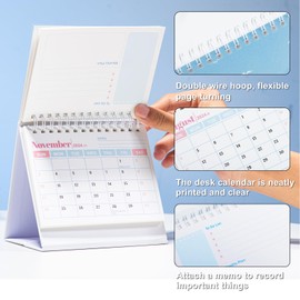 Yogayet Small Desk Calendar 2025 Mini Desk Calendar Oct. 2024 - Dec. 2025, Motivational Desk Decor Flip Calendar for Desk Stand Up Calendar Home School Office Table Desk Decoration
