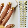 6 Packs (144 Pcs) Chrome Press on Nails Medium Square