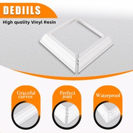 4x4 Post Base Cover, 4x4 Post Skirt, 4 Pcs Vinyl Post Skirt for Post Base Trim, Wood Vinyl Post Hand and Stair Rails by HOOTO(White, 4 Pack)
