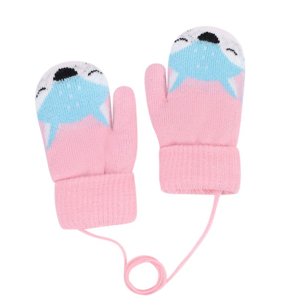 Kids Toddlers Thermal Gloves Mittens Winter Warm Thick Knitted Gloves