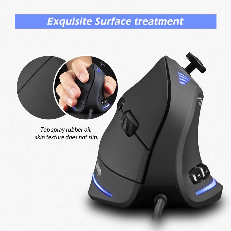 RGB Wired Gaming Mouse with Joystick Programmable Buttons 10000CPI Adjustable