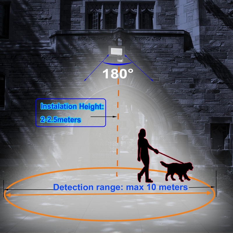 Etrogo 30 W LED Spotlight with Motion Sensor Outdoor Remote