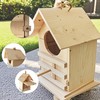 Owl Nesting Box for Outdoors - Weatherproof Handmade Wooden Bird