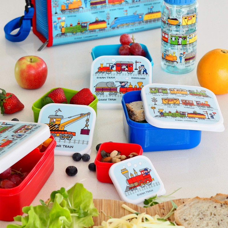 Tyrrell Katz Kids Snack Boxes with Trains Print - Children's