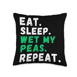 Pea Pod Home Garden Veggie Enthusiast Tee Green Thumb Organic Peas Gardening Enthusiast Shirt Throw Pillow, 16x16, Multicolor