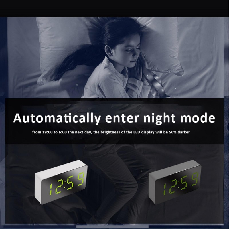 Digital Alarm Clock,Small Travel Alarm Clock,Mini Led Display Alarm Clock