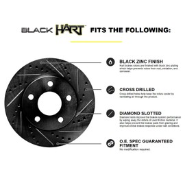 Hart Brakes Rear Brakes and Rotors Kit |Rear Brake Pads| Brake Rotors and Pads| Ceramic Brake Pads and Rotors - BHCR.31040.02