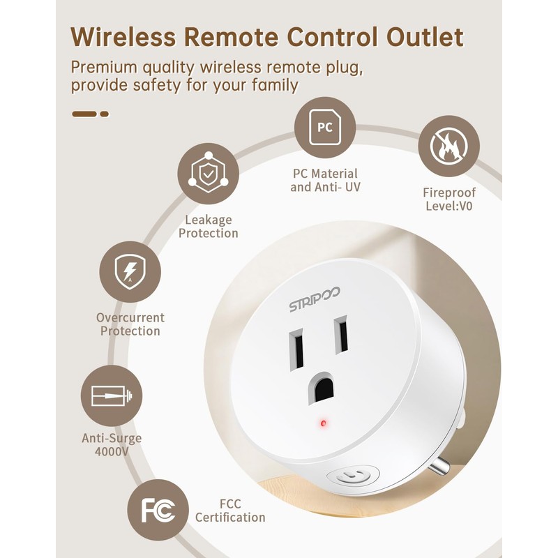 Garbage Disposal Wireless Switch Remote Control Outlet, 15A/1500W Plug-in Power,