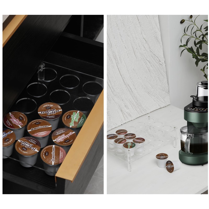 Baoswi 30 Coffee Pod Holder Acrylic, 2 Tiers Design, Clear