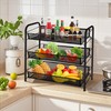 CVHOMEDECO. 3 Tier Fruit Basket Large Capacity Rectangular Metal Fruit