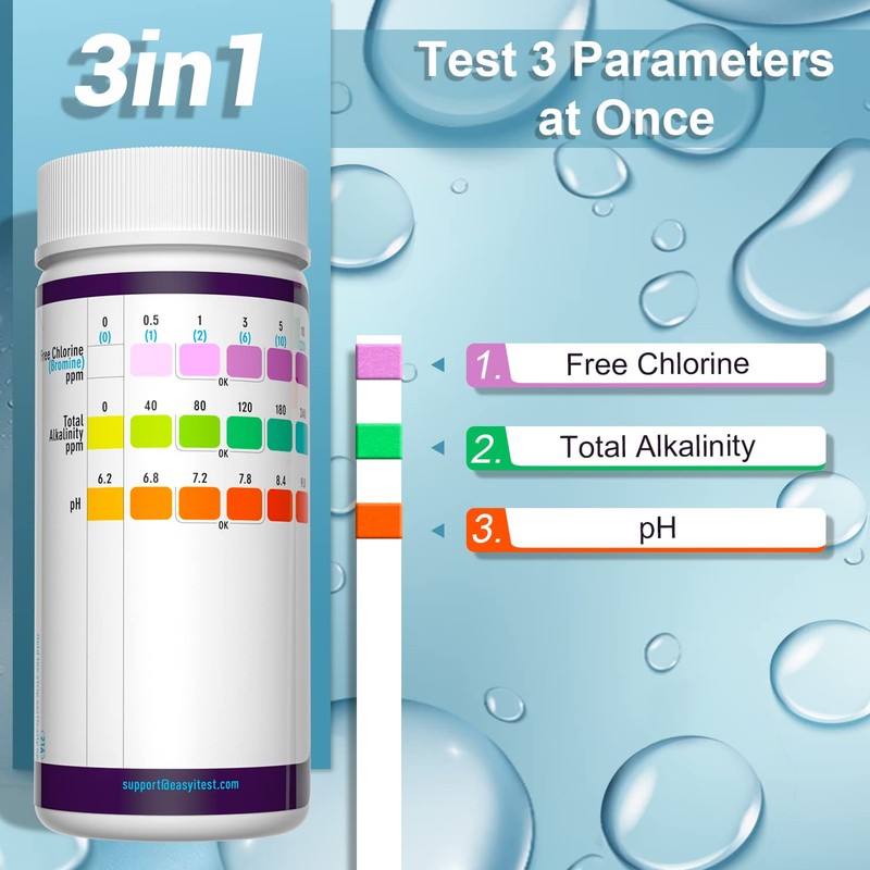 EASYTEST Hot Tub Test Strips, 150 Strips Pool and Spa