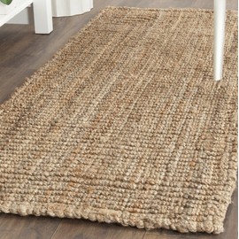Safavieh Natural Fiber Collection NF447A Handmade Chunky Textured Premium Jute 0.75-inch Thick Runner, 2'6" x 12' , Natural