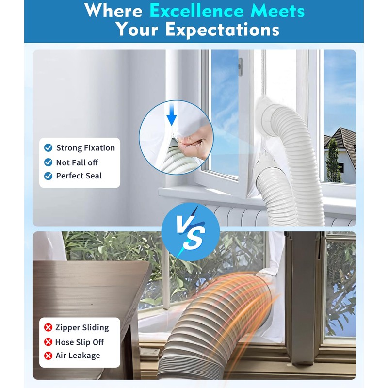 Portable AC Window Seal Kit for Casement & Crank Windows,