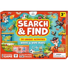 Search & Find Preschool Learning Activity – 30 Educational Find It Games for Kids Ages 3-8 – Interactive Dry Erase Mats for Entertainment – Seek and Find Toys for Toddler, Preschool & Kindergarten