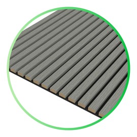 Tuda Grass Direct Luxury Acoustic Wall Slatted 3D Wood Veneer Panels Series 1 - Grey Sample