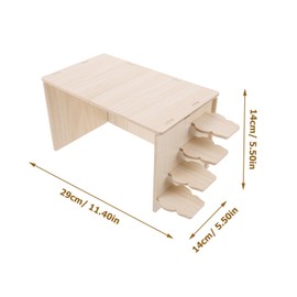 Totority Solid Wood Hamster Hideout House with Ladder Wooden Guinea Pig Shelter Tear Resistant Small Pet Nest for Cozy Comfortable Habitat Easy to Clean Small Animal Hideaway