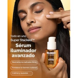 Remedio para la defensa diaria | Suero iluminador complejo de vitamina C al 15% | Vitamina C estabilizada con antioxidantes de última generación, ácido ferúlico, ectoína | Sin fragancia | Por el dermatólogo Dr. Shah | 1 onza líquida
