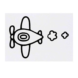 'Cute Aeroplane' Temporary Tattoo - Water Resistant, Skin-Safe, Non-Toxic Transfer (TO00026983)