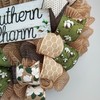 Southern Charm Magnolia Wreath - Black Green Burlap Spring Decor