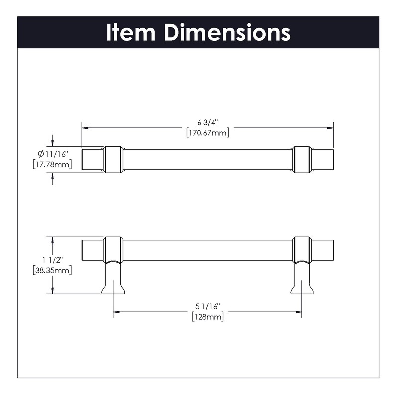 Hickory Hardware 1 Pack Solid Core Kitchen Cabinet Pulls, Luxury