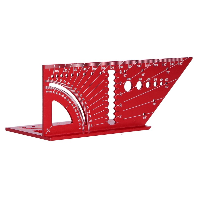 Woodworking Square Size Measure Ruler Aluminum Alloy 3D Mitre 45
