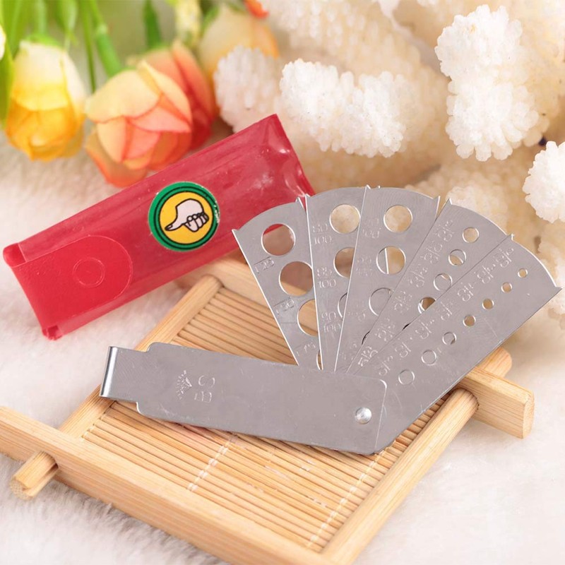 Rodipu Durable Fan Gauge, Silver Diamond Fan Gauge, Jewelry Tool