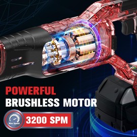 MtiolHig Cordless Reciprocating Saw for Milwaukee 18V Battery: 3200 SPM Brushless Sawzall, 3 Variable Speed, 1" Stroke Length, Keyless Blade Clamp, Includes 4 Blades for Metal, PVC, Wood. Tool Only