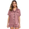 SWOMOG Satin Pjs for Womens Silk Pyjamas Set Button Down