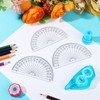 Zonon 2 Pcs 6 Inch 4 Inch Plastic Protractor Math