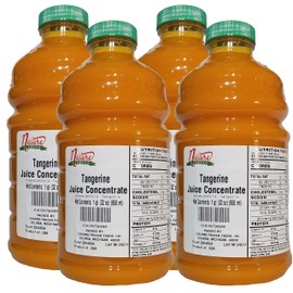 Nature Blessed 100% Pure Tangerine Fruit Juice Concentrate - 4 Quarts (4/32 fl oz bottles), Great for Home Vintners, Home Brewers, Cider, Spirits, Smoothies, or Making Jelly