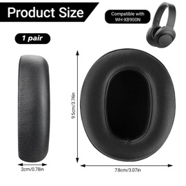Replacement Earpads for Sony WH-XB900N, WH-CH710N, WH-CH720N, WH-RF400, MDR-RF895RK Headphones - Protein Leather