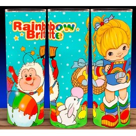 Rainbow Brite 80s Easter Bunny with Eggs Cartoon  Cup Mug Tumbler 20oz