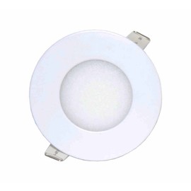 LOWENERGIE 3w LED Round Ceiling Panel Light White Recessed Down Lighting, 85mm Dia, 25w Halogen Equivalent (4000K Warm White)