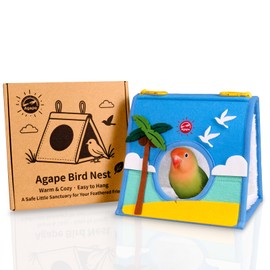 Agape Bird Nest, Soft Hammock for Cage, Hanging Plush Hideaway, Warm Bird House for Small, Medium & Large Parrots, Cozy Hut for Parakeet, Budgie, Cockatiel, Lovebird, Conure, Nido para Periquitos