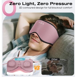 MUSICOZY Sleep Headphones with Bluetooth 5.4 Sleep Mask, Removable 3D Eye Cups for Zero Pressure Comfort, Wireless Bluetooth Eye Mask for Sleeping with Timer, Gifts for Men Women