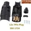 ETUKER 7-Pin Trailer Plug, 12 V Trailer Plug 7 Pin