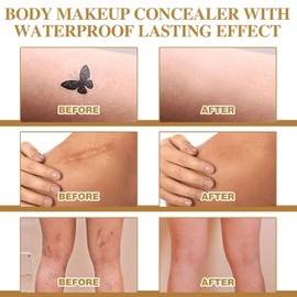 Leg Makeup Waterproof No Transfer, Tattoo Cover Up MakeUp Waterproof, Leg Cover Up Makeup Waterproof, Body MAKEup Waterproof No Transfer（Natural color)