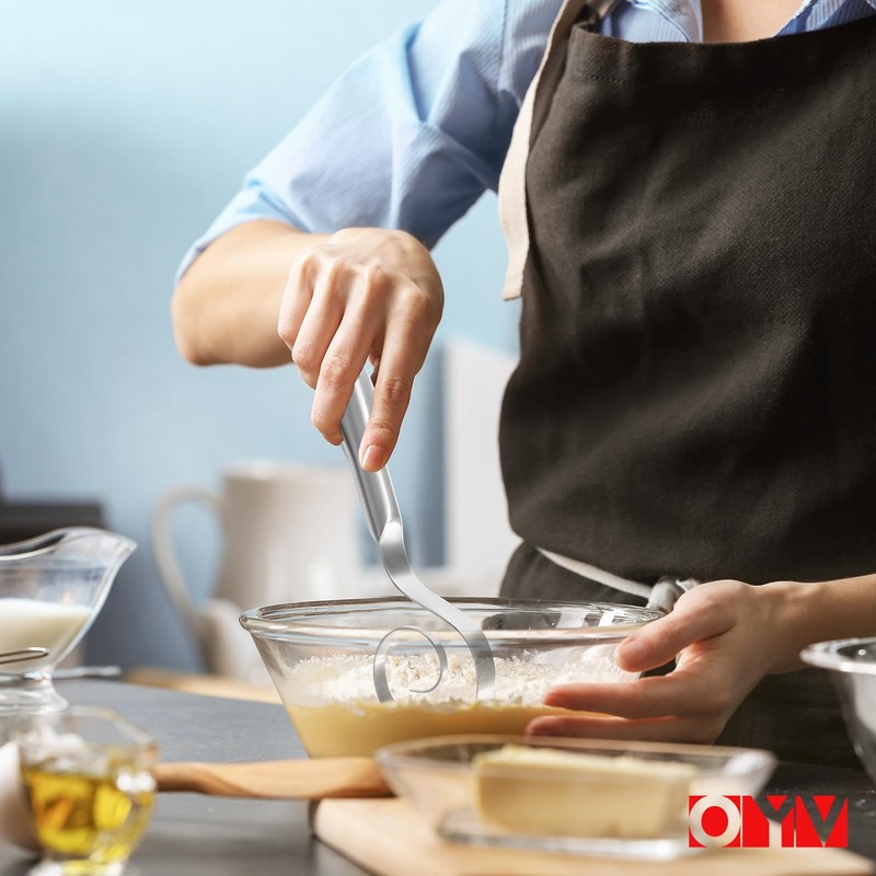 OYV Seamless Dough Whisk, 18/10 Stainless Steel Danish Dough Wisk,
