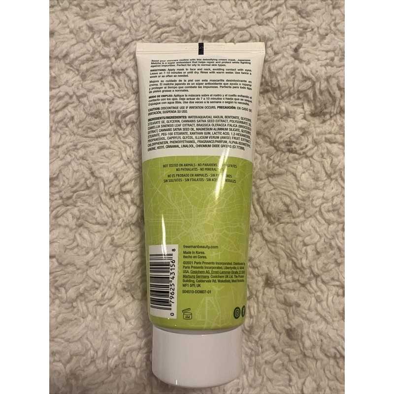 Freeman Japanese Matcha Cream Mask Detoxifying 6oz