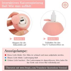 Slzhds Juguetes Interactivos para Gatos, Pelota de Juguete para Perros con Luz LED, Pelota Interactiva para Perro, Recargable, Rebote Automático, para Gatos y Perros Pequeños y Medianos (Rosa)