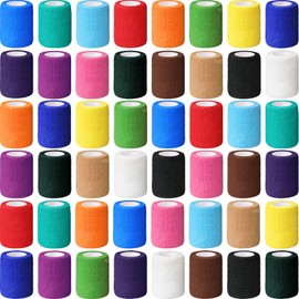 Treela 36 Pcs Self Adherent Bandage 3" X 5 Yard Wrap Breathable Cohesive Bandage Elastic Adhesive Tape for Stretch Athletic Sports Wrist Ankle(Variegated)