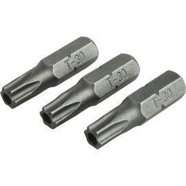 Security S2 Grade Steel Screwdriver Bits T30S x 25mm (Pack 3)