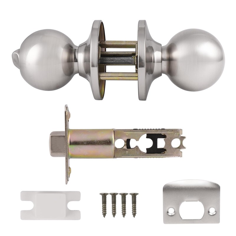 Probrico Brushed Nickel Door Knob Without Key Privacy Door Knob