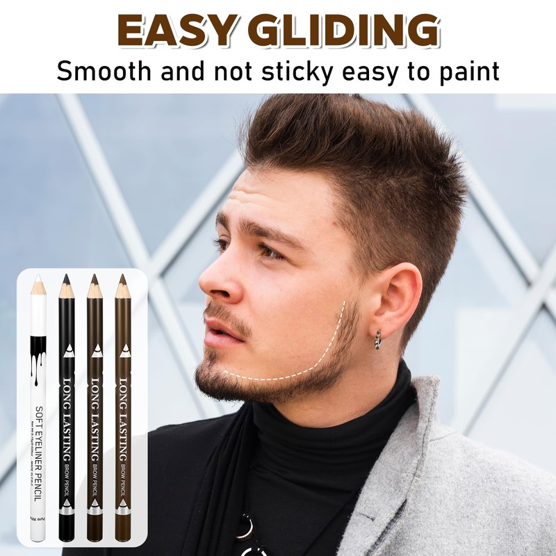 LXUEJIE 12 Pcs Barber Pencil with 2 Sharpener, Magic Hairline