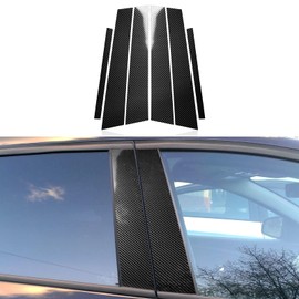 6PCS Car Window Pillars Sticker Decal Passenger Side Carbon Fiber Trim fits for Alfa Romeo Stelvio 949 2017-2023 Accessories - Giulia NOT FIT