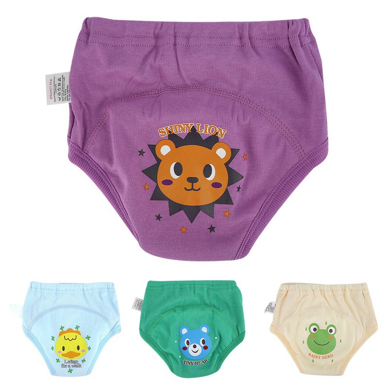 4PCS Baby Cloth Cartoon Waterproof Diapers Nappies Toddler 4 Layers