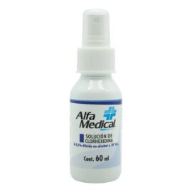 Solución De Clorhexidina 0.5% Antiséptico 60 Ml Alfa Medical