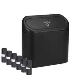 ALTIJARAT INT Car Bin with 90 Pcs Trash Bag-This Car Trash Can Easy to Hang- Car Bin Tidy is Water-Resistance (SMALL)