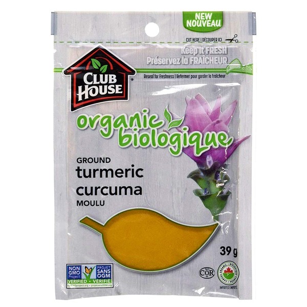 Club House, Quality Natural Herbs & Spices, Organic Ground Turmeric, 39g